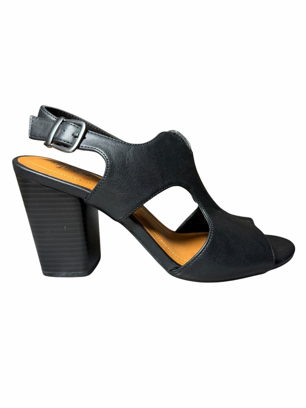 Style & Co Marnee Black Slingback Block Heel Peep Toe Dress Sandals Size 9 NIB